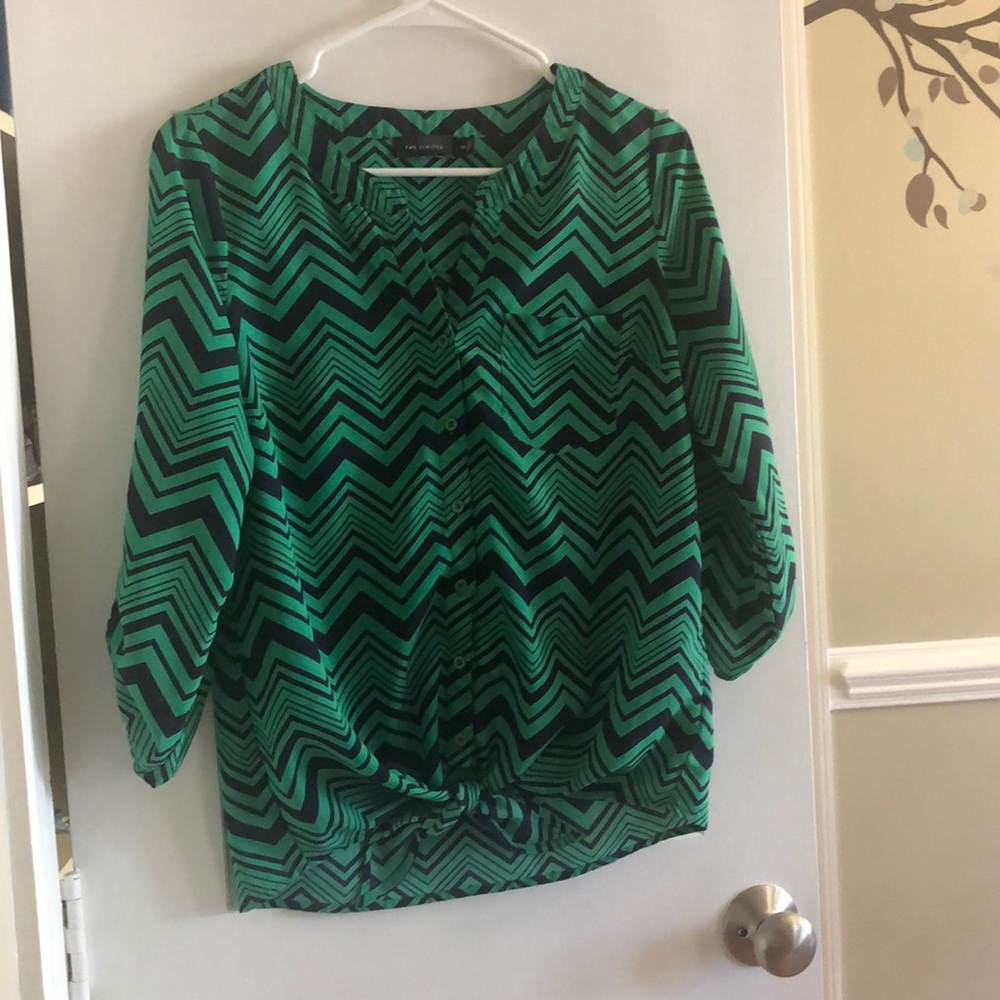 XS Chevron Print Blouse from The Limited